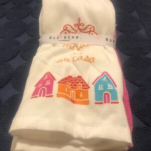 Rae Dunn White and Orange Kitchen Towels